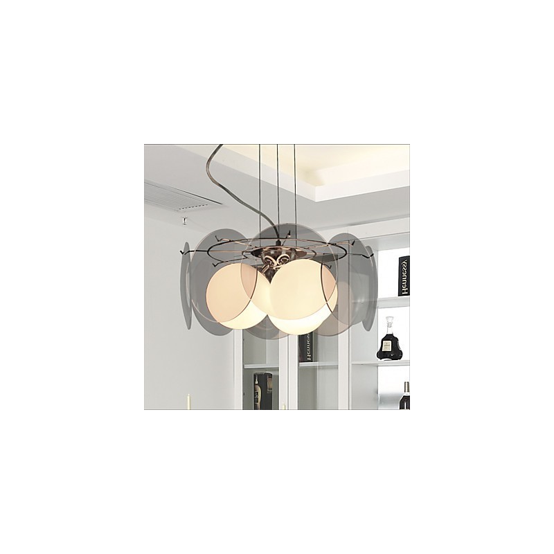 Lampadario mini moderno in vetro grigio fumo, 1 luce, E26/E27