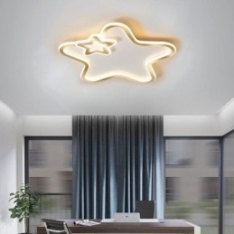 Plafoniera LED a stella dorata a filo Creative Star 50×6 cm