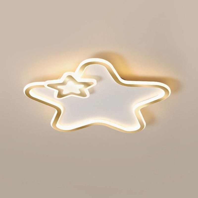 Plafoniera LED a stella dorata a filo Creative Star 50×6 cm