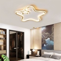 Plafoniera LED a stella dorata a filo Creative Star 50×6 cm