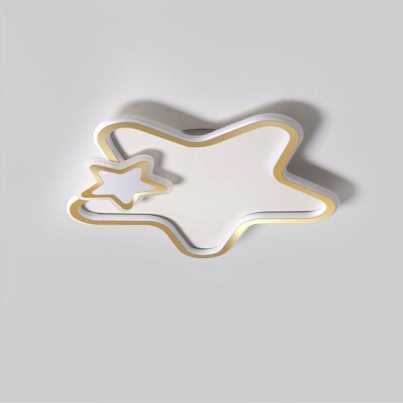 Plafoniera LED a stella dorata a filo Creative Star 50×6 cm