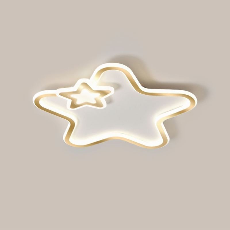 Plafoniera LED a stella dorata a filo Creative Star 50×6 cm