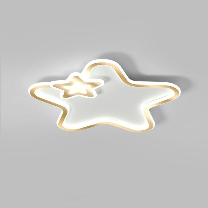 Plafoniera LED a stella dorata a filo Creative Star 50×6 cm