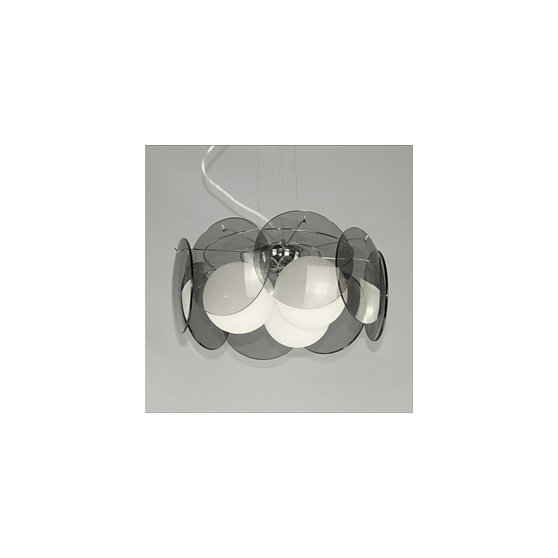Lampadario mini moderno in vetro grigio fumo, 1 luce, E26/E27
