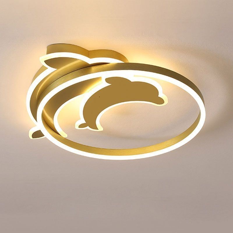 Plafoniera LED a filo moderna Gold Dolphin 36 W 50 x 6 cm