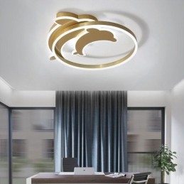 Plafoniera LED a filo moderna Gold Dolphin 36 W 50 x 6 cm