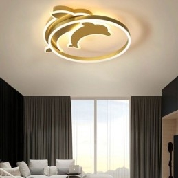 Plafoniera LED a filo moderna Gold Dolphin 36 W 50 x 6 cm