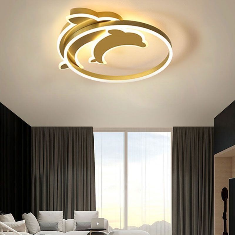 Plafoniera LED a filo moderna Gold Dolphin 36 W 50 x 6 cm