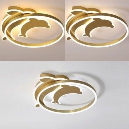 Plafoniera LED a filo moderna Gold Dolphin 36 W 50 x 6 cm