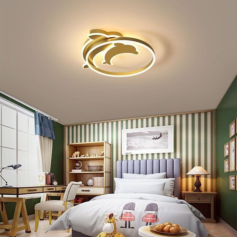 Plafoniera LED a filo moderna Gold Dolphin 36 W 50 x 6 cm