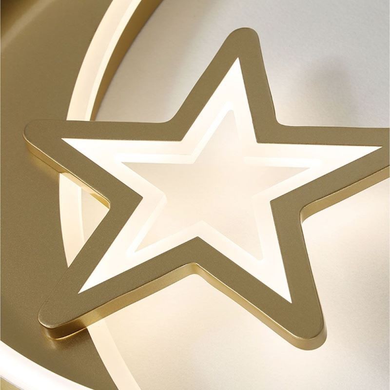 Plafoniera a filo Moon Star in acrilico dorato