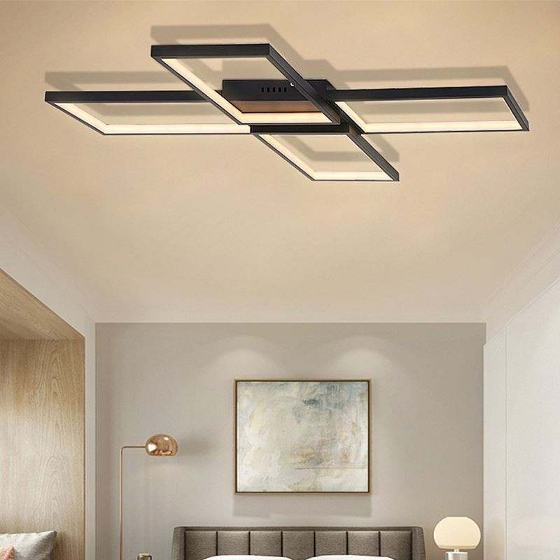 Plafoniera LED minimalista a X in acrilico da incasso