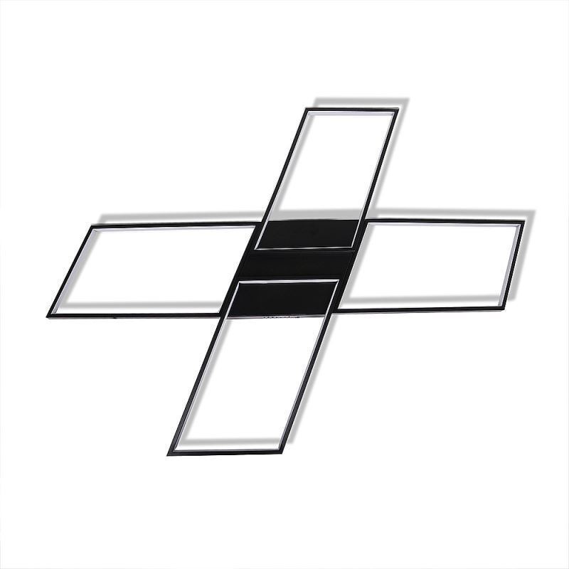 Plafoniera LED minimalista a X in acrilico da incasso