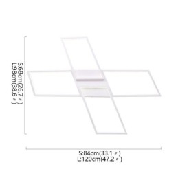 Plafoniera LED minimalista a X in acrilico da incasso