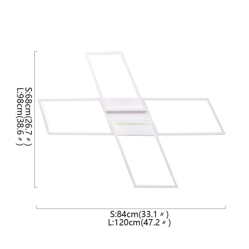 Plafoniera LED minimalista a X in acrilico da incasso