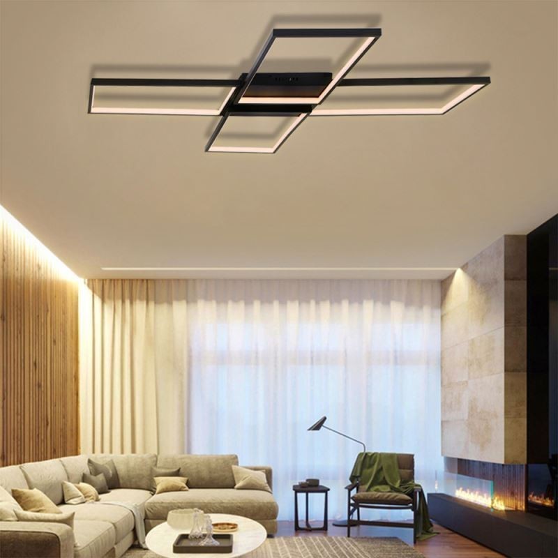 Plafoniera LED minimalista a X in acrilico da incasso