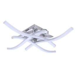 Plafoniera LED a filo moderna semplice a onda in acrilico 4 luci 24 W 48 x 10 cm