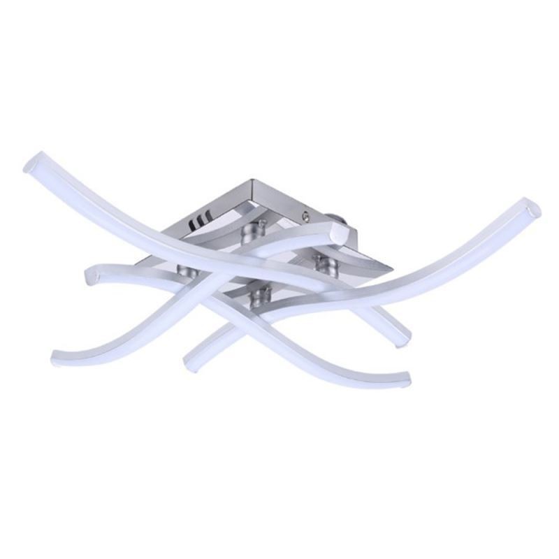 Plafoniera LED a filo moderna semplice a onda in acrilico 4 luci 24 W 48 x 10 cm