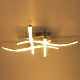 Plafoniera LED a filo moderna semplice a onda in acrilico 4 luci 24 W 48 x 10 cm