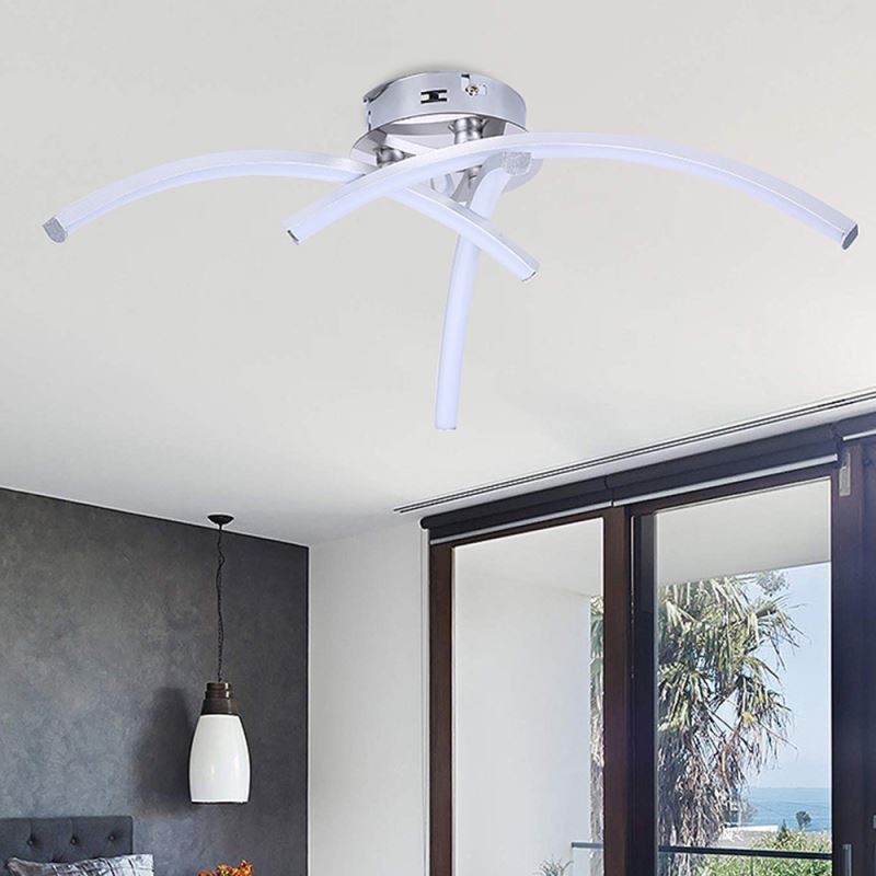 Plafoniera LED da montaggio a filo a croce in acrilico, 3 luci, 18 W, 40 x 16 cm