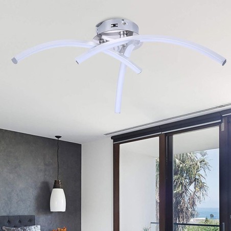Plafoniera LED da montaggio a filo a croce in acrilico, 3 luci, 18 W, 40 x 16 cm