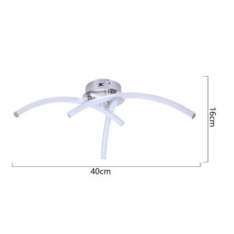 Plafoniera LED da montaggio a filo a croce in acrilico, 3 luci, 18 W, 40 x 16 cm