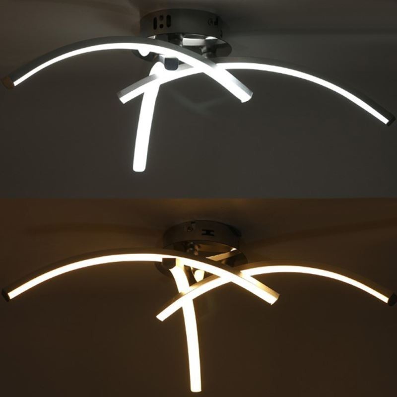 Plafoniera LED da montaggio a filo a croce in acrilico, 3 luci, 18 W, 40 x 16 cm