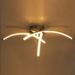 Plafoniera LED da montaggio a filo a croce in acrilico, 3 luci, 18 W, 40 x 16 cm