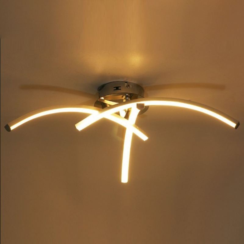 Plafoniera LED da montaggio a filo a croce in acrilico, 3 luci, 18 W, 40 x 16 cm