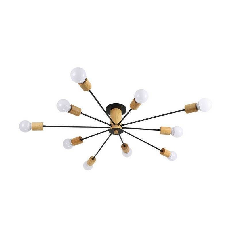 Lampadario moderno a montaggio a filo con rami in legno Magic Beans