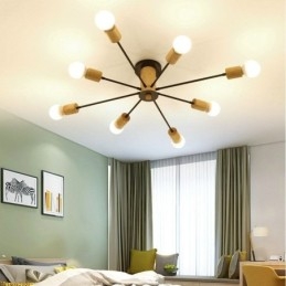 Lampadario moderno a montaggio a filo con rami in legno Magic Beans