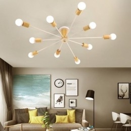 Lampadario moderno a montaggio a filo con rami in legno Magic Beans