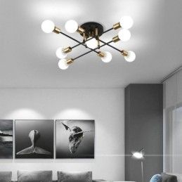 Plafoniera a filo moderna Magic Beans a croce in ferro E26/E27 2/5/7/9 luci