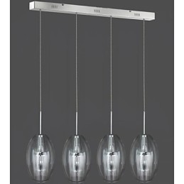Lampadario a sospensione mini in metallo cromato e vetro trasparente per camera bambini, 1x MR16 35 W