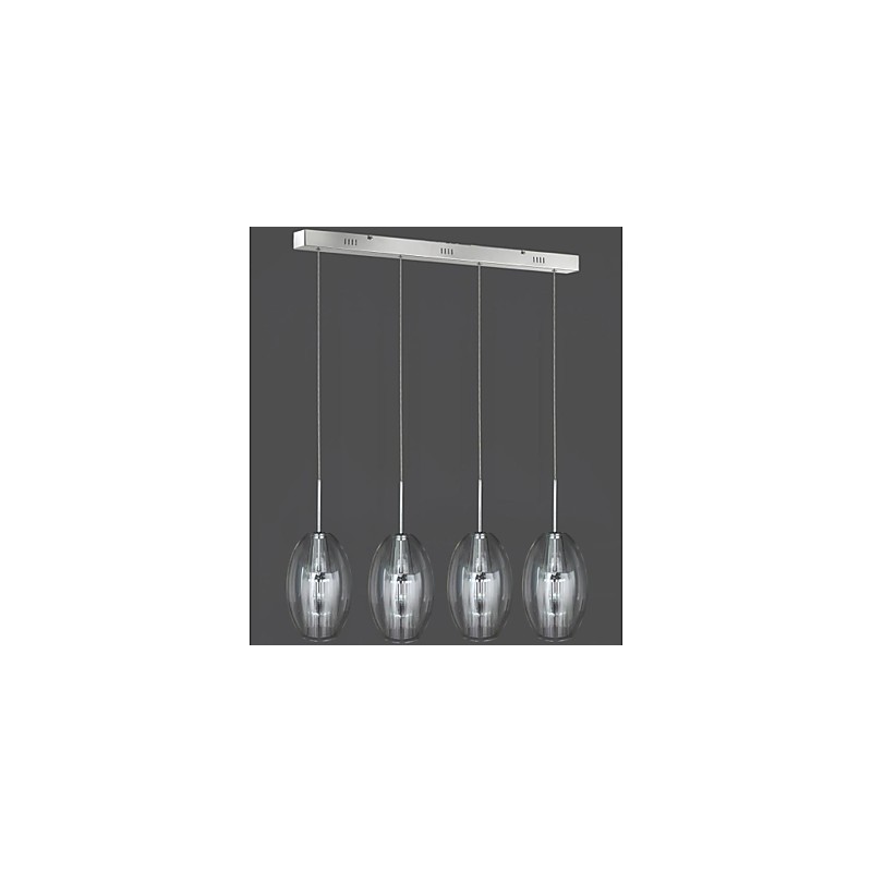 Lampadario a sospensione mini in metallo cromato e vetro trasparente per camera bambini, 1x MR16 35 W
