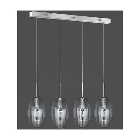 Lampadario a sospensione mini in metallo cromato e vetro trasparente per camera bambini, 1x MR16 35 W