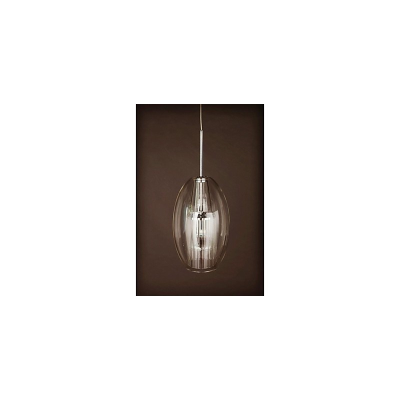 Lampadario a sospensione mini in metallo cromato e vetro trasparente per camera bambini, 1x MR16 35 W