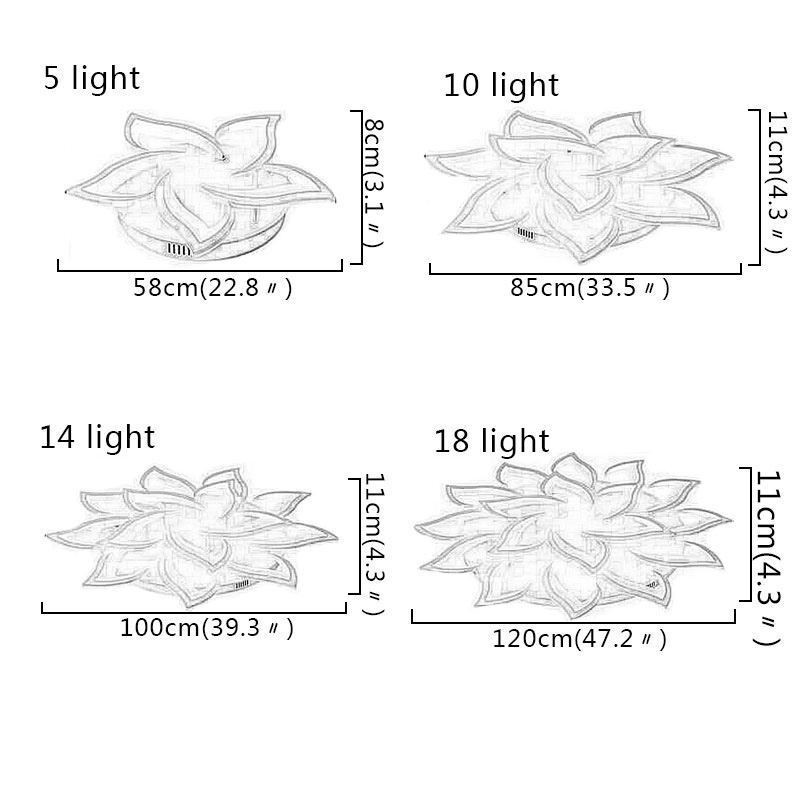 Plafoniera LED a filo a forma di girasole in acrilico