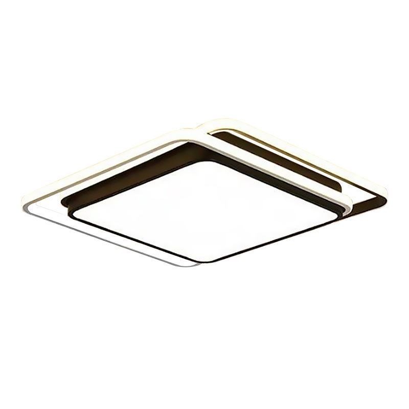 Plafoniera LED moderna a filo con cornice quadrata geometrica