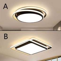 Plafoniera LED moderna a filo con cornice quadrata geometrica