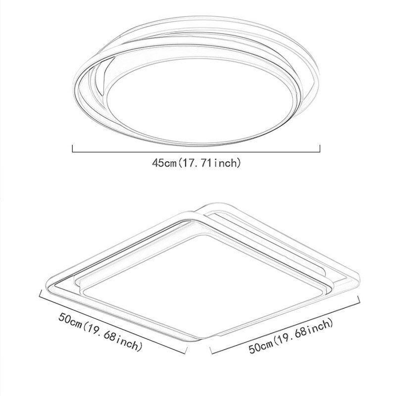 Plafoniera LED moderna a filo con cornice quadrata geometrica