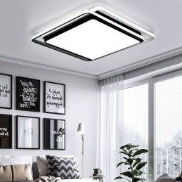 Plafoniera LED moderna a filo con cornice quadrata geometrica