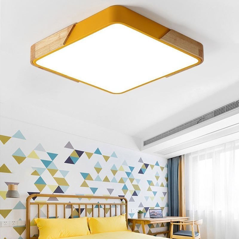Plafoniera LED a filo in legno, design super sottile