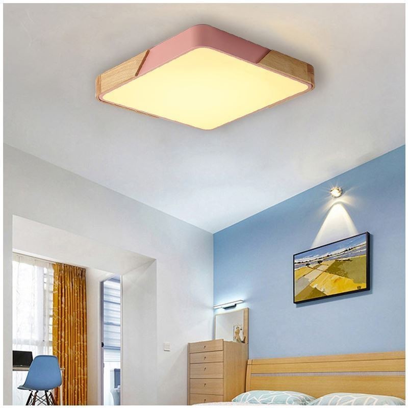 Plafoniera LED a filo in legno, design super sottile