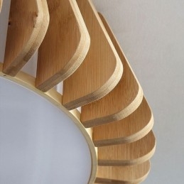 Plafoniera da soffitto rotonda in bambù, montaggio a filo, stile nordico, 3 luci
