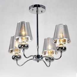 Lampadario mini moderno contemporaneo in metallo elettrolitico argento