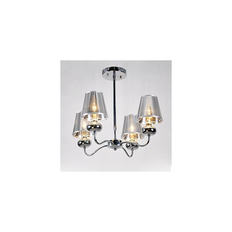 Lampadario mini moderno contemporaneo in metallo elettrolitico argento