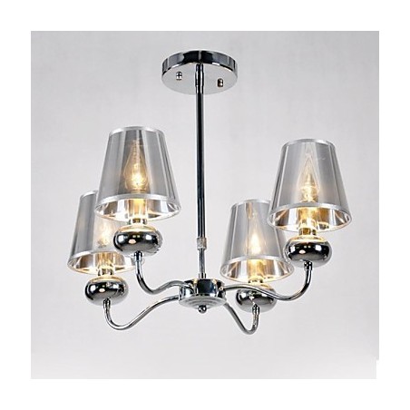 Lampadario mini moderno contemporaneo in metallo elettrolitico argento