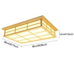Plafoniera giapponese cubica in legno massello