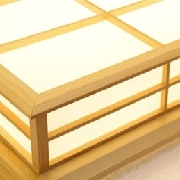 Plafoniera giapponese cubica in legno massello